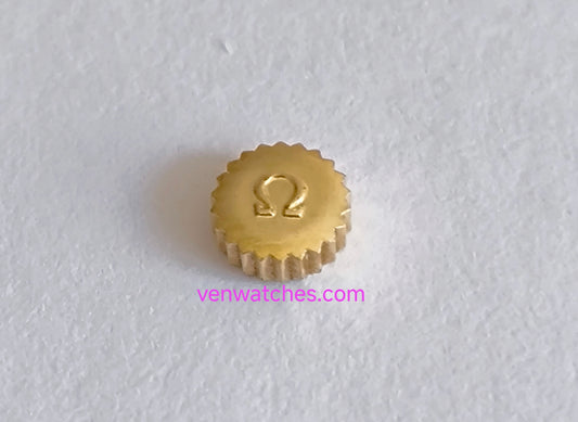 OMEGA Original Crown 4.60mm Gold Plated - Tube 2.00mm Stem 1.00mm