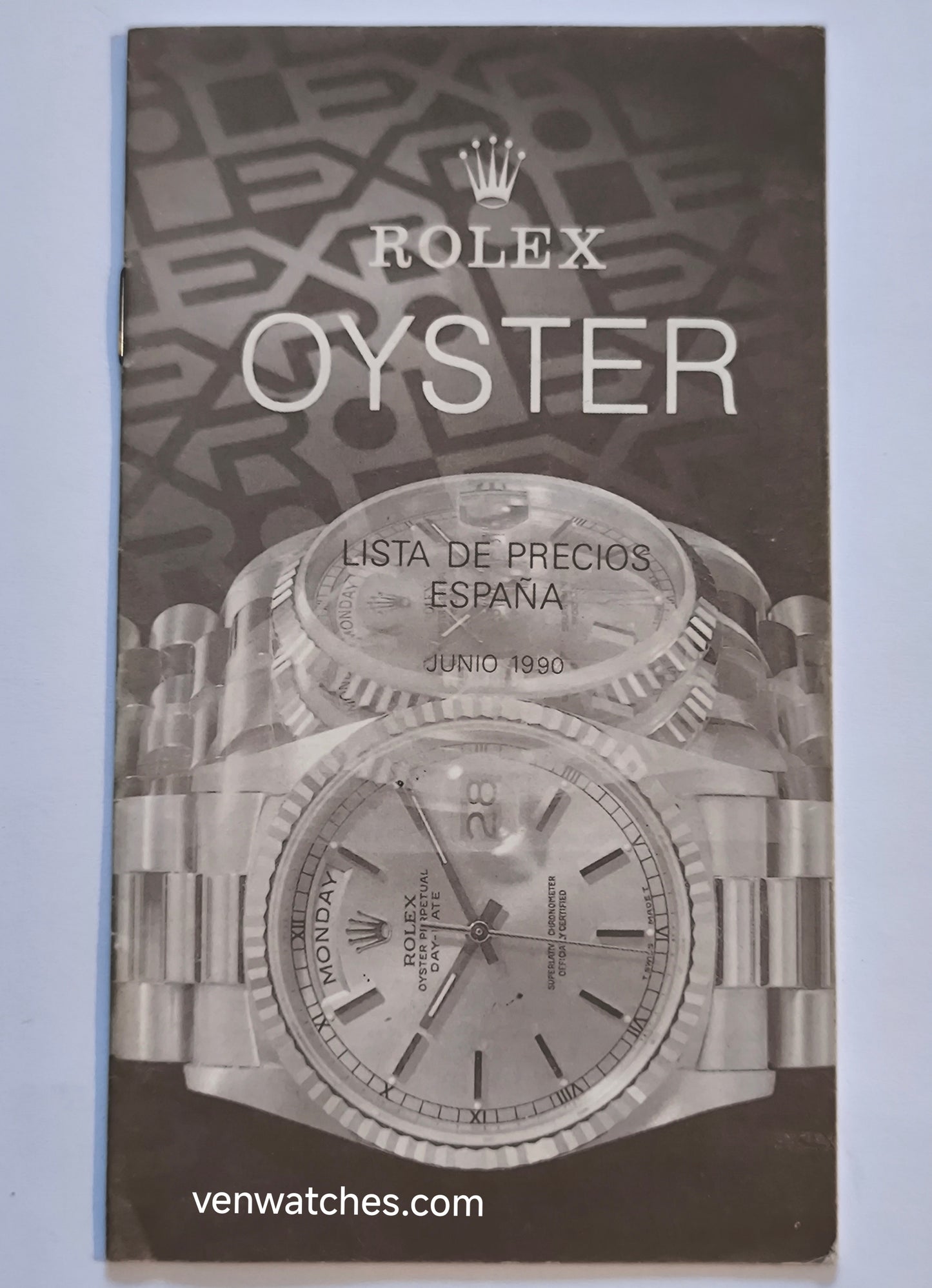 Vintage Rolex Price List Spain 1990 - Original Collector's Document
