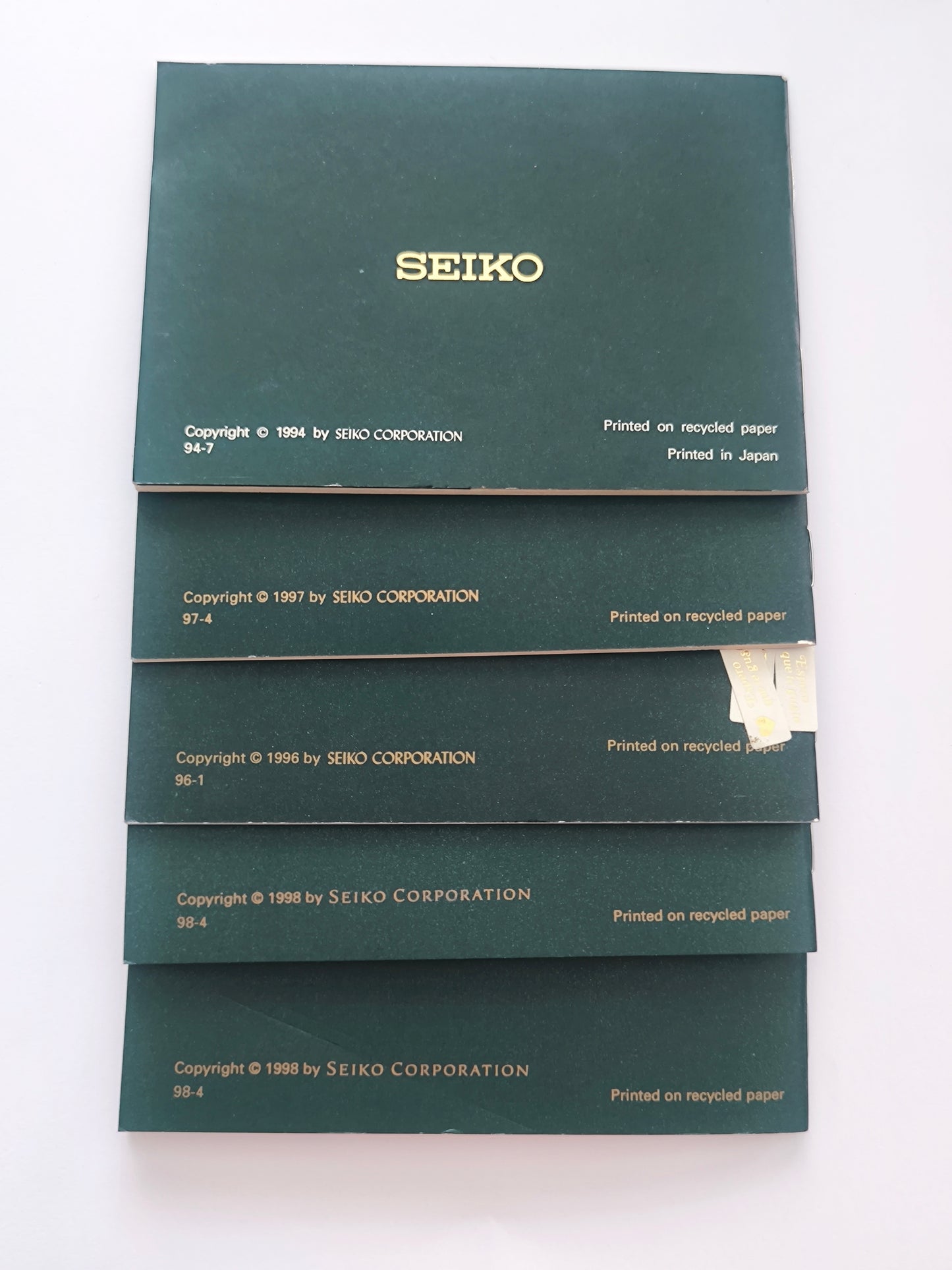 Original Seiko Kinetic Worldwide Guarantee Booklet & Warranty Card