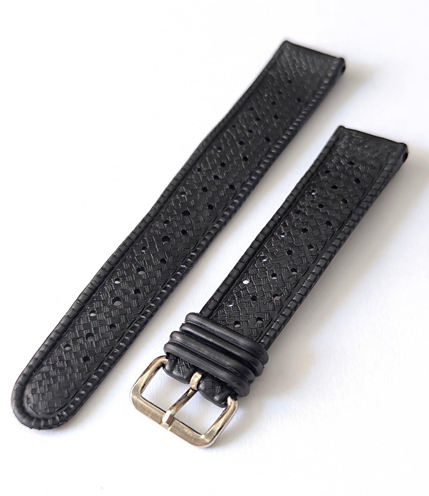 1960-70's SUB EQUATOR 18MM Black Skin Diver Rubber Strap