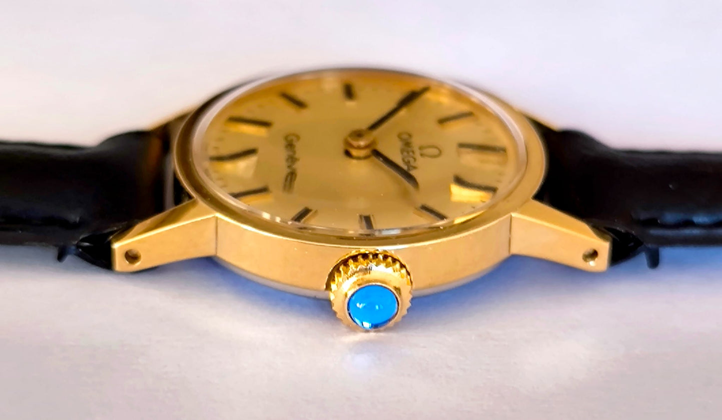 OMEGA Genève Ladies' Watch 20mm  Gold Plated - Blue Jewel Crown