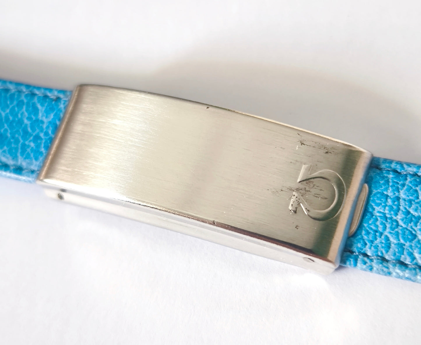 Omega N° 27 Rare vintage genuine Blue leather strap 22,8mm