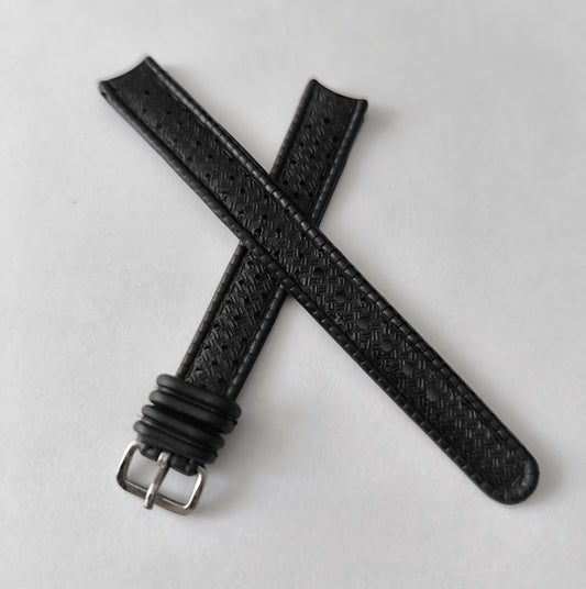 1960-70's SUB EQUATOR 12MM Black Skin Diver Rubber Strap