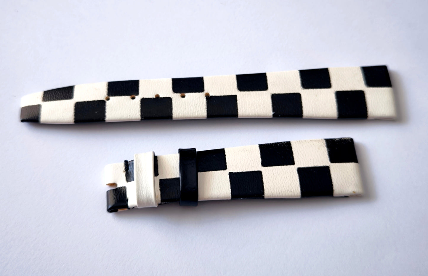 Vintage Omega checkerboard leather strap