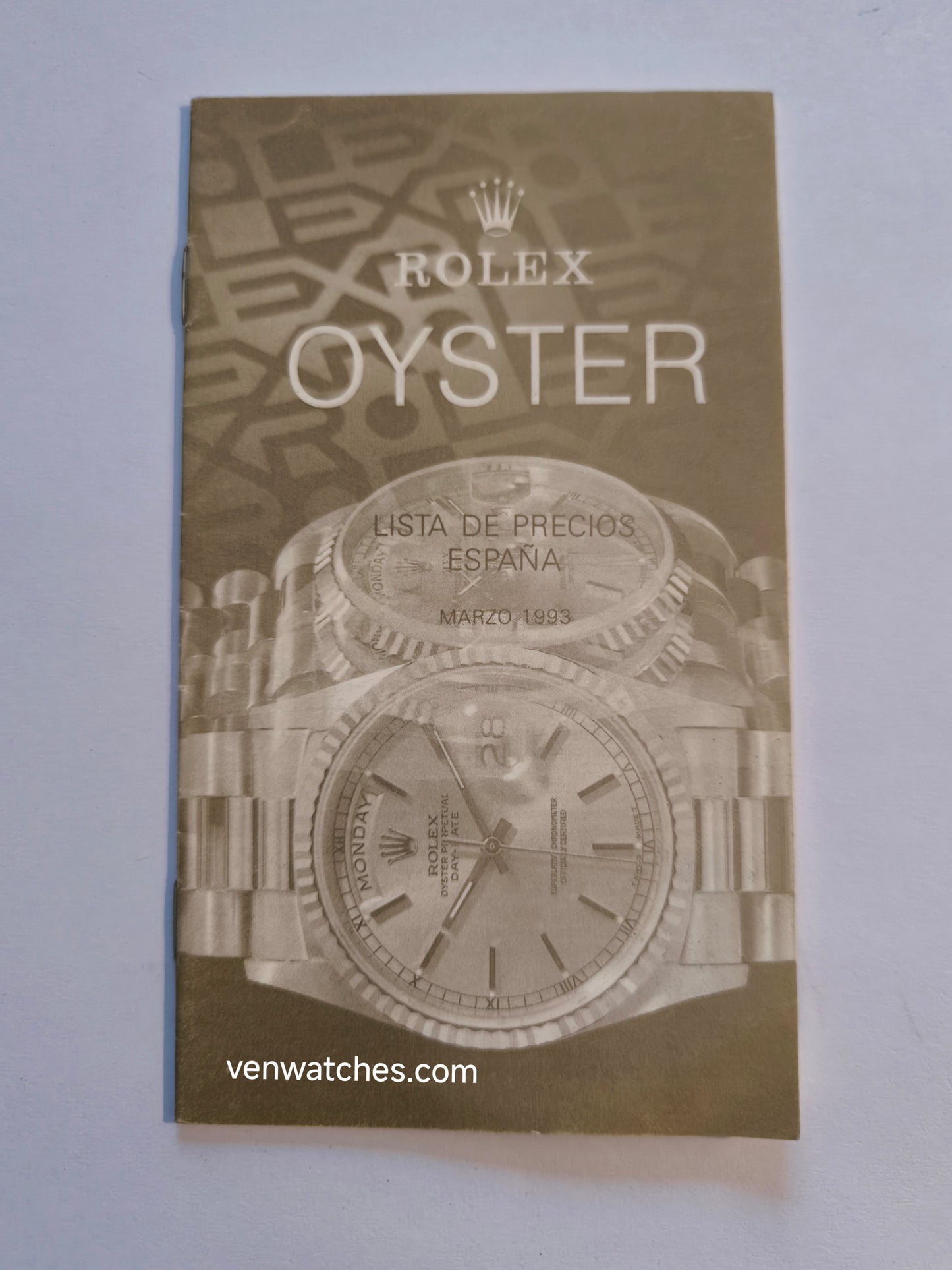 VINTAGE ROLEX PRICE LIST SPAIN 1993