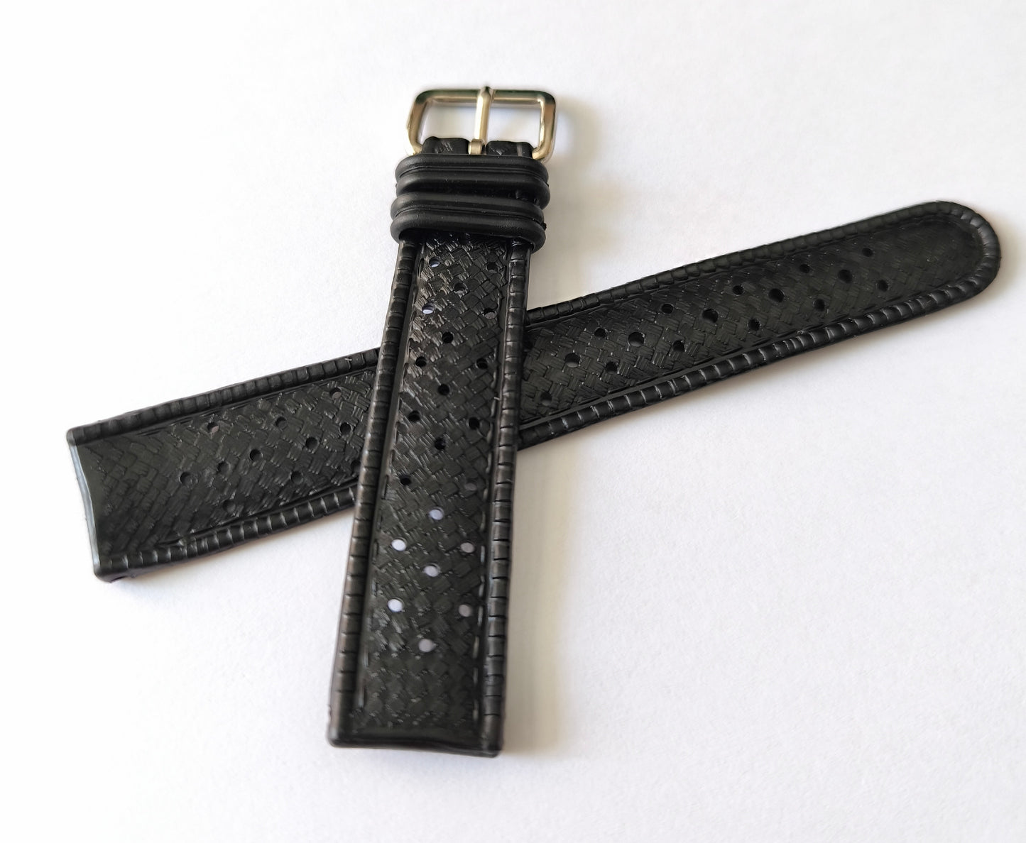 1960-70's SUB EQUATOR 18MM Black Skin Diver Rubber Strap
