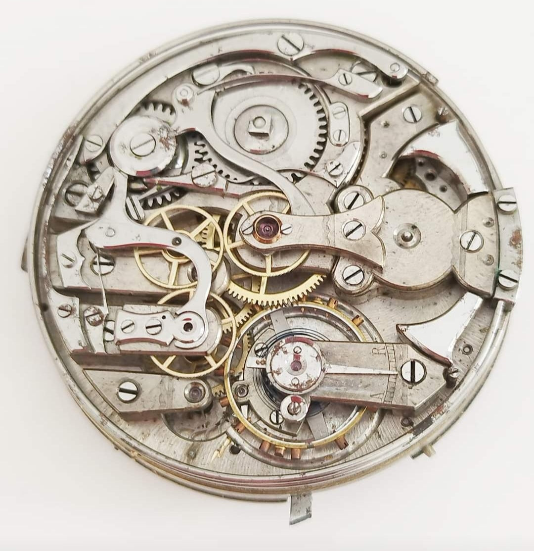 Pocket Watch Movement Alfred Lugrin chronograph, minute repeatir.