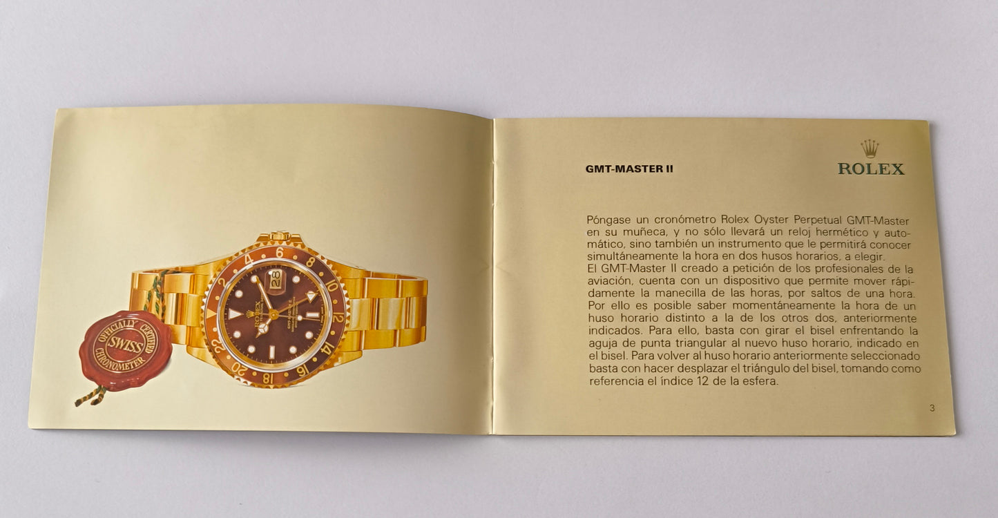 Rolex GMT-MASTER booklet 595.04 Sp-2.2004