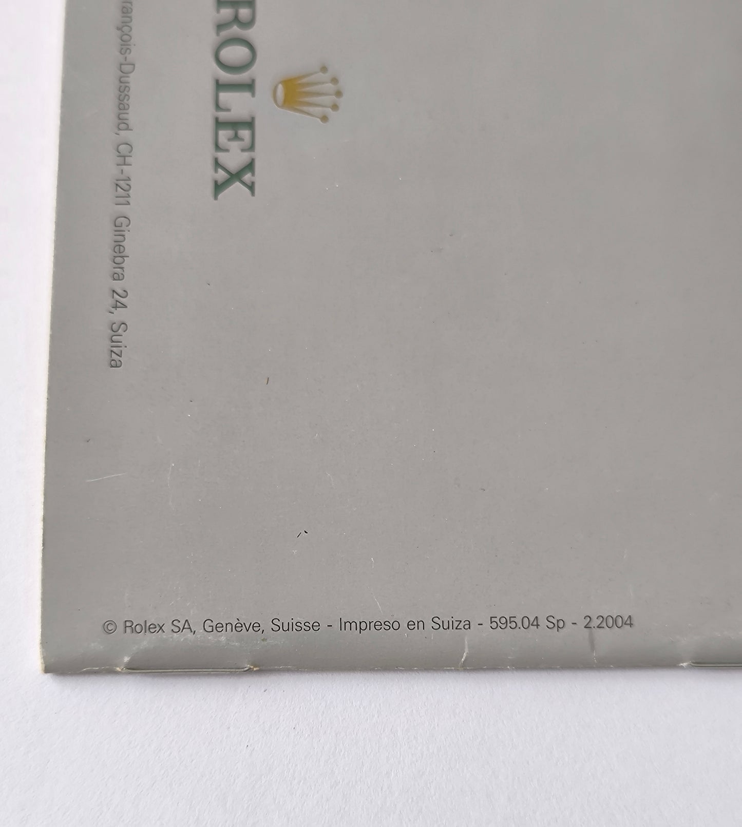 Rolex GMT-MASTER booklet 595.04 Sp-2.2004