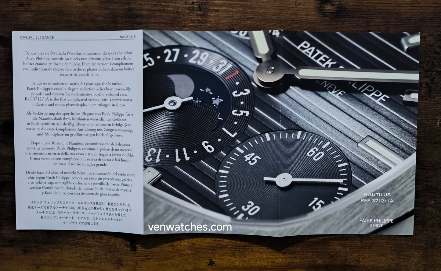 Patek Philippe Nautilus Ref. 3712/1A Original Booklet 2005 - Swiss Documentation