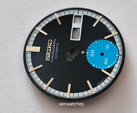 Seiko 6139-8040 Blue Eye Chronograph Dial 28.5mm - Vintage Cal. 6139
